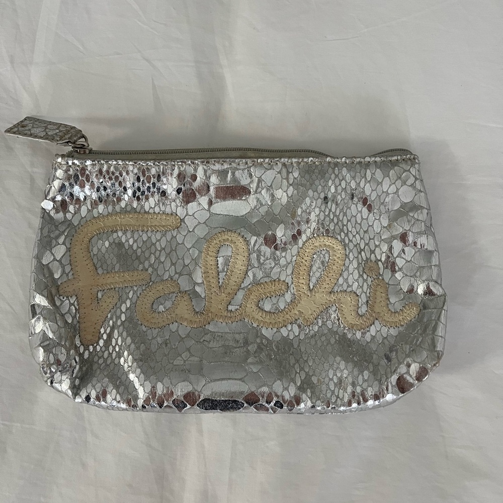 Carlos Falchi Silver Cosmetic Bag